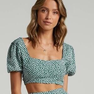 Milkmaid Ditsy Floral Crop Top Size 12 Whimsical Fairy Romantic Feminine Showpo